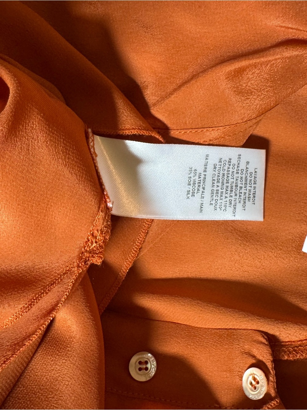 See By Chloe Rust Orange Ruffle Bow Blouse - Picture 8 of 9